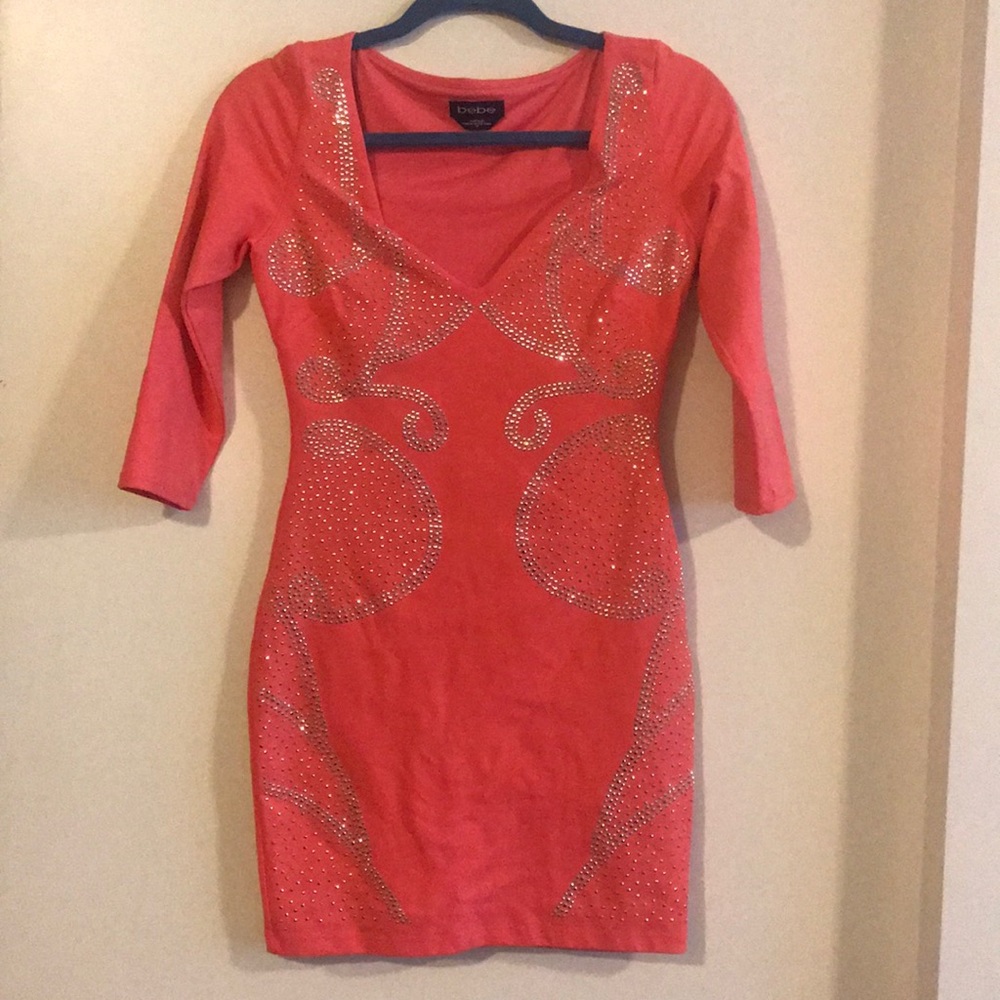 Coral studded dress